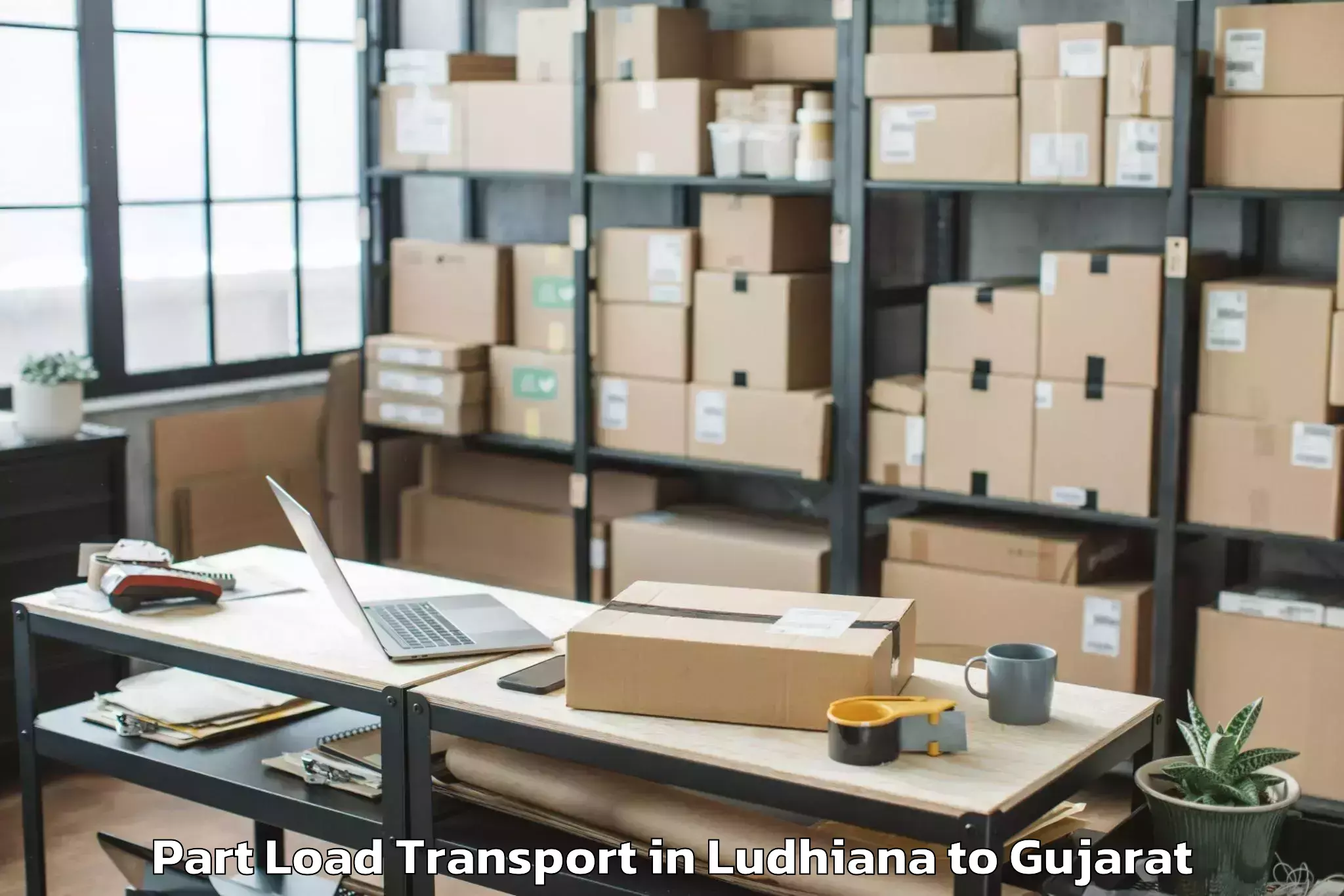 Book Ludhiana to Porbandar Part Load Transport